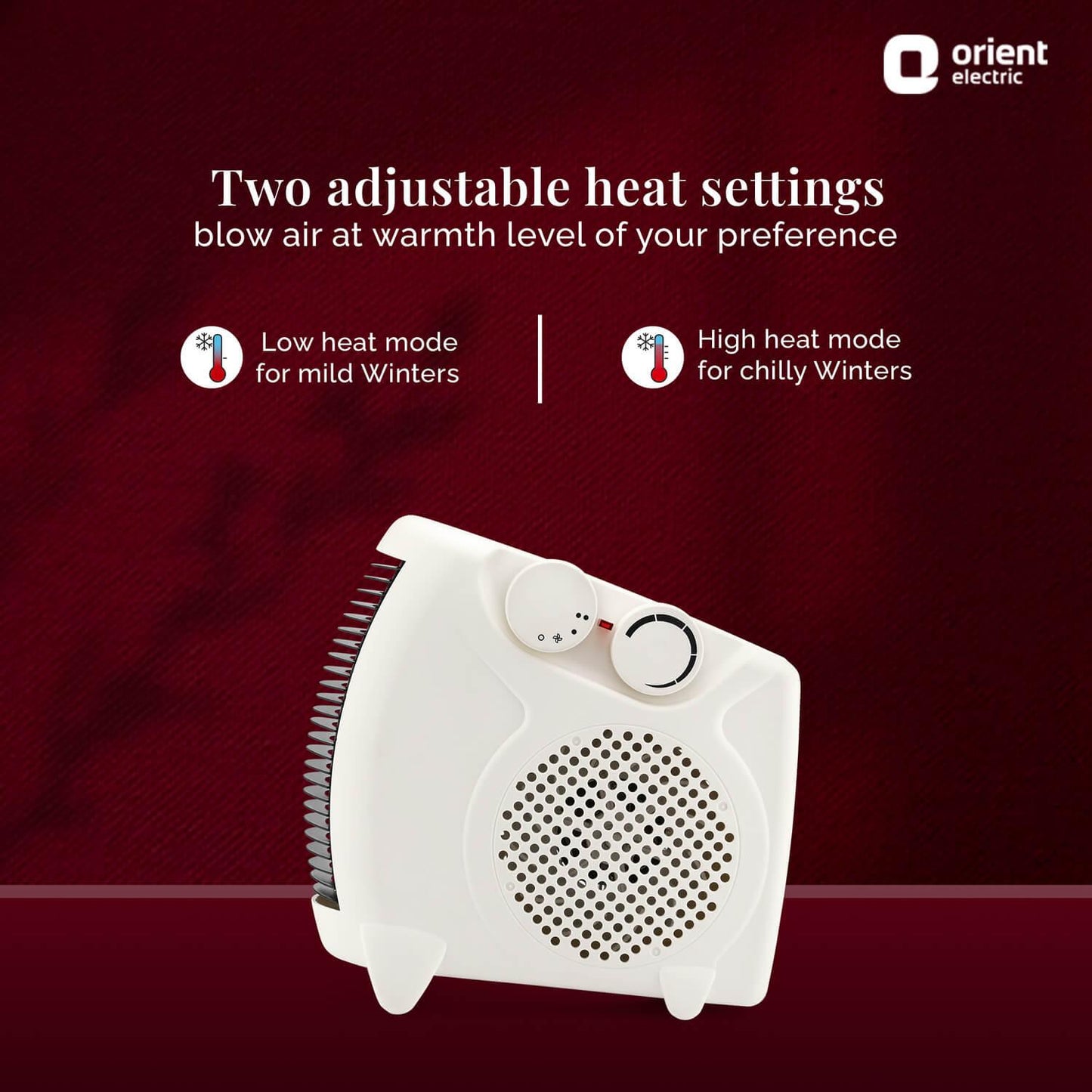 Areva Blower Room Heater with Adjustable Wattage (1000W-2000W) - Orient Electric