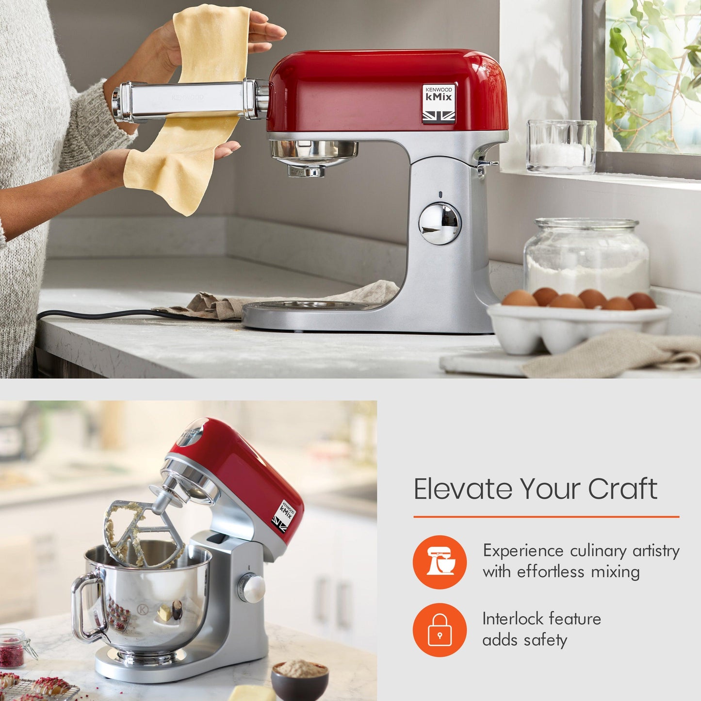 Kenwood KMX750RD 1000W Stand Mixer, Red