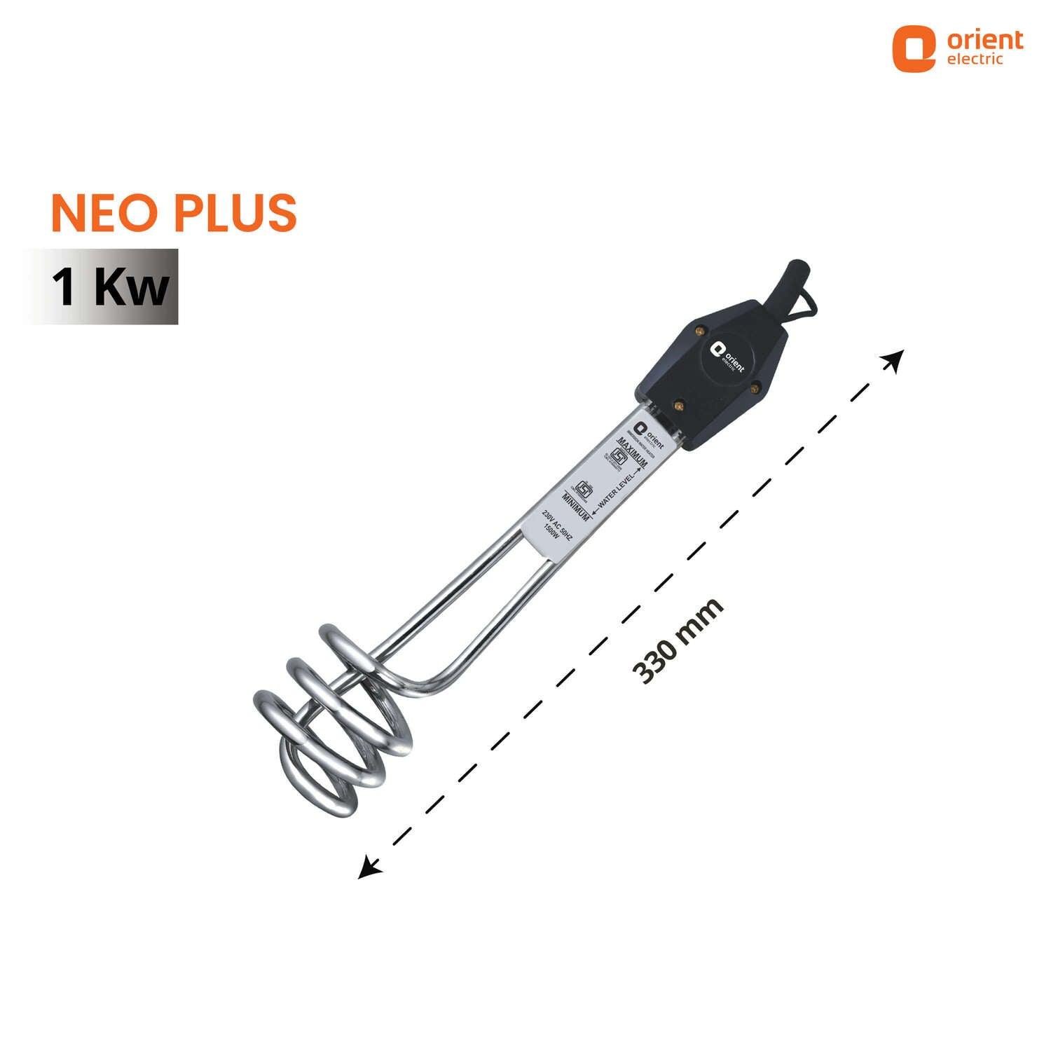Neo Plus 1000W Immersion Rod Water Heater - Orient Electric