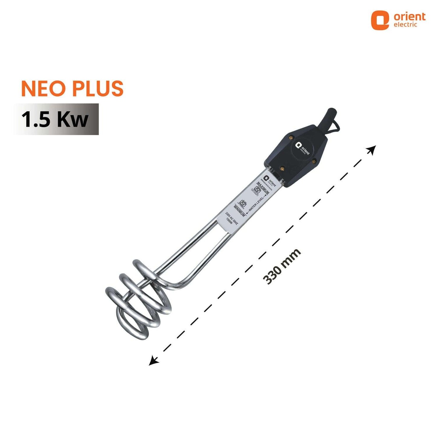Neo Plus 1500W Immersion Rod Water Heater - Orient Electric