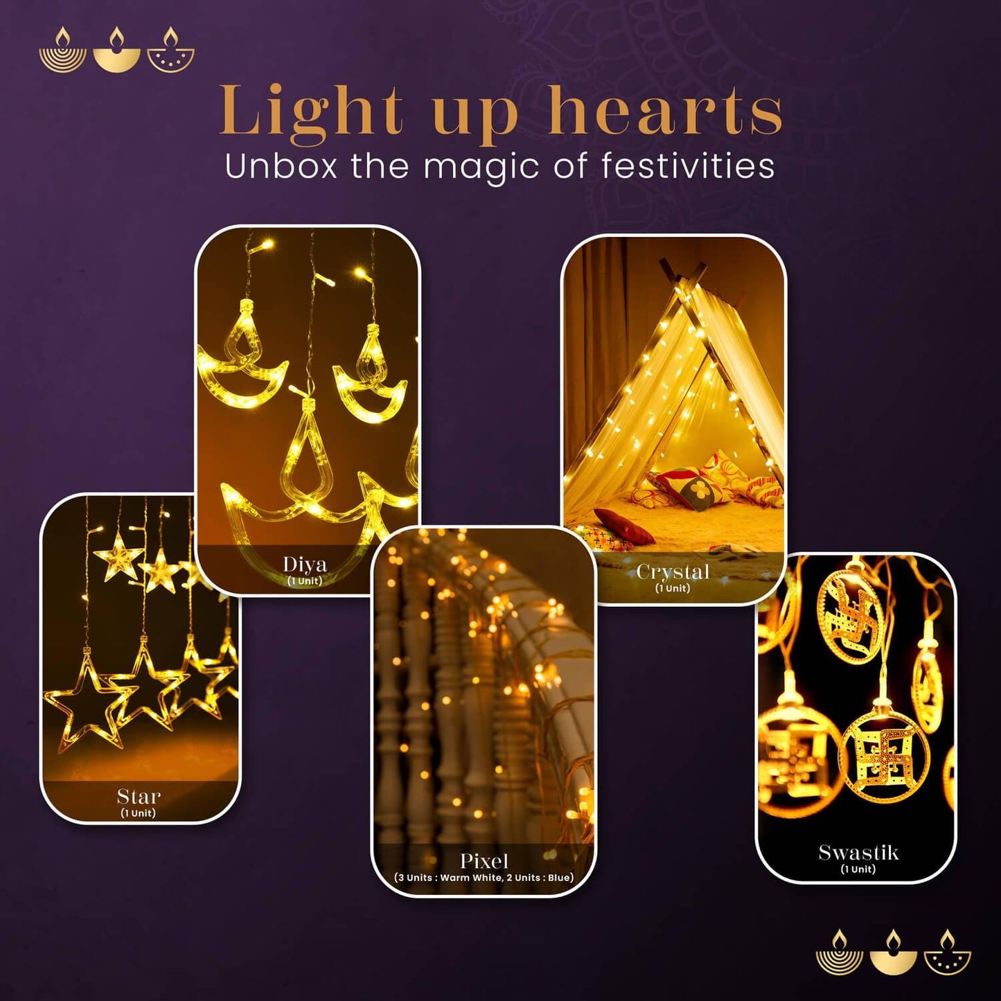 NOOR Diwali Lights Gift Pack of 9 - Orient Electric